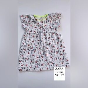 🔥 HOST PICK🔥 Zara White Spotted Strawberry Dress